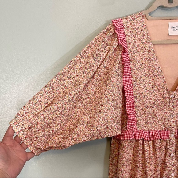 TUCKERNUCK HYacinth House Dress S Floral Pleated Ruffle Cotton Pink size s NWT - Picture 5 of 8